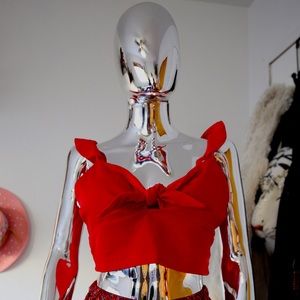 Red crop top